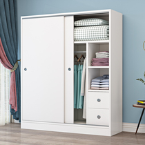 Wardrobe modern simple sliding door household bedroom simple solid wood economical rental house with childrens dormitory cabinet