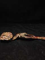 Old copper gilt copper Ruyi Feng Shui ornaments overnight hair Cicada Ruyi ornaments Home entrance study supplies collection