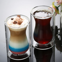 koonan handmade double borosilicate glass fancy coffee cup cold drink fruit juice cup Milk Cup large small size
