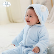 Ambe baby jumpsuit winter thickened Ha clothes newborn out with cotton men and women baby winter clothes