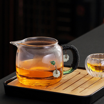 Thickened glass fair cup tea drain set Large-capacity Kung Fu tea set Heat-resistant tea cup pour tea cup tea separator Household