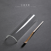 Jiangnan past transparent glass tea set Bamboo tea spoon two-piece household tea viewing Lotus Kung Fu tea set Tea ceremony accessories