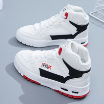 High-top shoes womens shoes 2021 Autumn New Wild spring and autumn boots leisure sports ins explosive small white autumn and winter