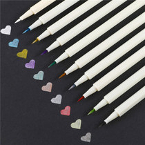 Stasta metal pearlescent color soft pen brush brush soft head student diy photo album special shiny paint pen White