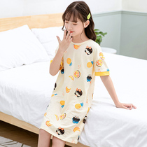 children's nightdress summer princess style girl pure cotton baby thin little girl's pajamas middle children's home clothes summer