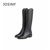 Zosheni womens shoes 2021 autumn and winter new fashion boots with long boots in the tip of the zipper and fashion boots