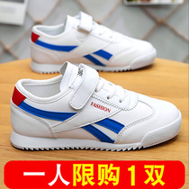Boys' shoes 2023 Spring and Autumn New Children's Little White Shoes Sports Adolescent Primary School Students Agan Shoes White