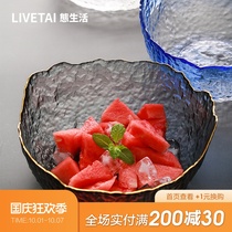 Life Nordic transparent glass fruit salad bowl set Japanese creative hammer home single dessert bowl