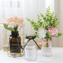 Nordic ins dried flower arrangement flower arrangement transparent glass simple modern Vase decoration clearance indoor living room ornaments