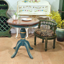 Rypoetry European And European Style Countryside Solid Wood Negotiating Table Tea Table table Living room Euro style meeting table round small dining table