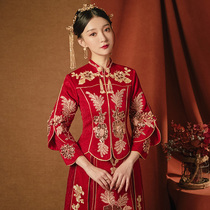 Xiuhe clothing 2021 new wedding dress summer thin Chinese wedding dress female bride clothing dragon and phoenix coat