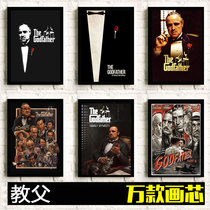 Teach Father Hung Painting Maron White Landun Alpacino Classic Retro Nostalgia Movie Solid Wood Photo Frame Decoration Hanging Painting