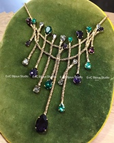 Big-name designer 24K gold-plated award-winning fireworks series heavy industry necklace 2450 deposit 1225