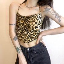 ins design sense v character swing sexy BAO WEN strap hollowed-out short outside wearing a beauty back harness vest female summer