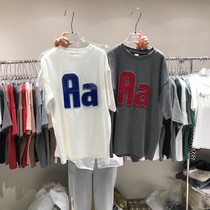 International Great Brands First-line Brands Cut Mark Foreign Trade Womens Creative Alphabet T-Shirt 2022 Euros Heavy Industry Loose Blouse