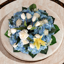 High-end dining table decoration Hotel hotel table flower simulation flower decoration dried flower living room decoration restaurant turntable flower decoration