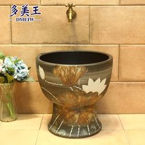 Domei Wang antique mop pool Retro balcony bathroom carved size ceramic mop pool Floor-to-ceiling household
