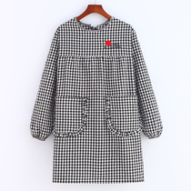 Small adult clothefemale Yang gas waterproof long sleeves cooking kitchen cute work clothesNew oil resistance