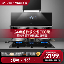 Youmeng UT120 range hood gas stove European-style large suction household wall-mounted range hood smoke stove set