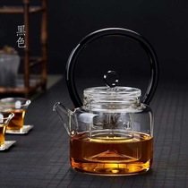 Xinyu tea set heat-resistant glass ring button lift beam steamed tea teapot three-purpose boiling kettle kung fu tea ceremony new product