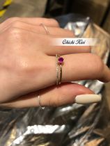 chichikivi Exclusive Minor Simple European American Japanese and Korean Sterling Silver Plated 14k Real Gold Rose Gem Ring