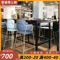 Nordic Design Restaurant Chairs Iron Art Bar High Footstool Durable Casual Backrest Bar Bench Café Bar Stool