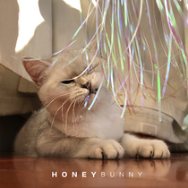 Fairy kitty teasing cat sticks handmade rainbow colour changing louder paper coloured silk teasing cat kitty toy bell