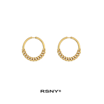 RSNY chain New Tide round earrings female light luxury senior tassel niche simple earrings