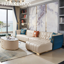 Faradanton light luxury imitation leather art sofa living room corner combination L-shaped simple postmodern Italian minimalism