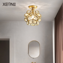Nordic Full Copper Ceiling Lights Creative Petal Door Hall Aisle Light Hallway Light Hallway Balcony Lights Light Lavish Cloakroom Lights