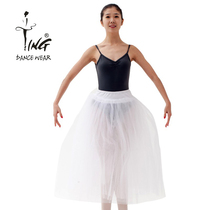 Chen Ting Ballet Dancer Dress Lengthened TUU Skirt Dance Performance Practice Skirt 4-layer fine yarn Long dress