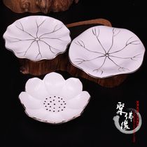 Baoxuan process mini white ceramic pure white gold ceramic for fruit disk fruit dish fragrance dish high foot no chassis