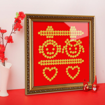 Solid Wood fifty cents coin happy character template photo frame wedding gift to send newcomers five-hair happy character frame five-corner happy post