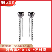 Department of DEPARTMENT 2021 New wave Black Peach Hearts Loving long Flowing Suearrings Female Superior Earrings Accessories