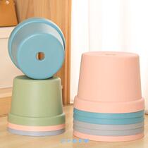 Thickened plastic stool low stool coffee table home round stool small bench change shoe stool adult stool frosted childrens small chair