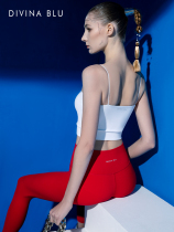 DIVINA new blue heart nude bra beauty back sports underwear women running shockproof yoga vest