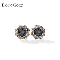 Wild atmosphere earrings female temperament Korean personality simple baroque earrings French ear clip retro silver needle earrings