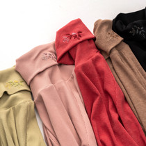 (Flowers bloom unaware of the years deep) flowers bloom high collar embroidery base shirt female slim Joker coat