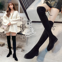 Long boots female knee boots New 2021 spring high flat net red autumn small skinny boots single boots