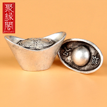 Juyuan Pavilion Silver Ingot Treasure Decoration Alloy Antique Zucai Jinbao Day Jinjin Dou Gold Big and Small Home Decoration Crafts