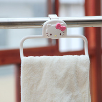 Creative cartoon cute kitchen cabinet door back towel hanger cloth rack bathroom towel rack free single pole