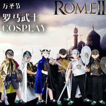 Halloween Childrens clothing The cloak cloister dress the medieval warrior armor The ancient Roman samurai Shield suit