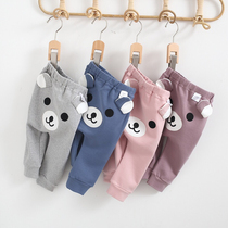 Baby pp pants spring autumn season thin baby Harun pants casual cotton Korean version long pants male and female child clothing big fart pants