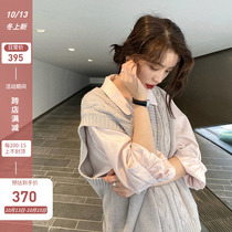 Spring and Autumn Retro V-neck knitted waistcoat vest women 2021 New loose Joker twist sweater vest women