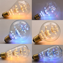 Edison led bulb screw port E27 home retro bulb LED lamp beads transparent light source warm yellow colorful lamp