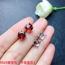 s925 silver empty bracket stud earrings empty bracket round 3*34*45*56*67*78*89*910*10mm simple silver tray