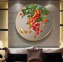 New printed French DMC cross stitch living room bedroom Porch Restaurant fruit round lychee Geely