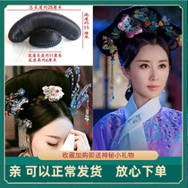 Studio costume wig female step-by-step surprise Ruoxi Gege Qing Dynasty headdress Court flag head Children Gege shape