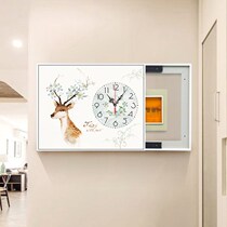Customized hydraulic meter box decorative painting with clock covering mural painting distribution box new living room modern dining room