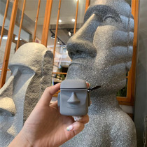 ins creative Easter Island stone statue airpods1 2 generation Protective case Apple anti-drop headset silicone application